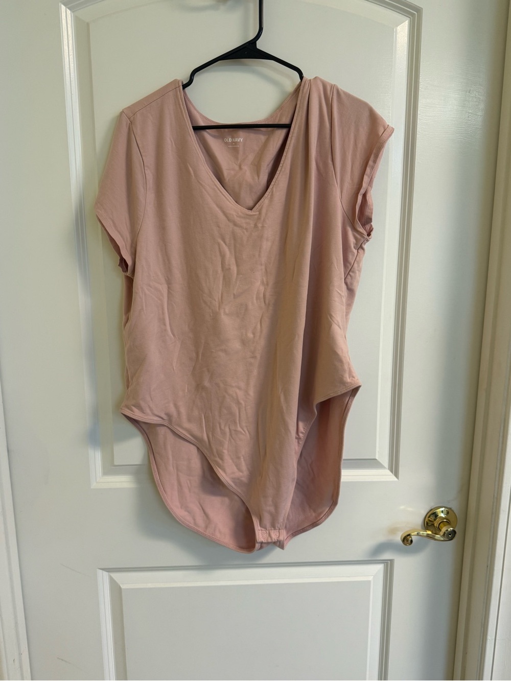 Old Navy Dusty Rose V-Neck Short Sleeve Bodysuit